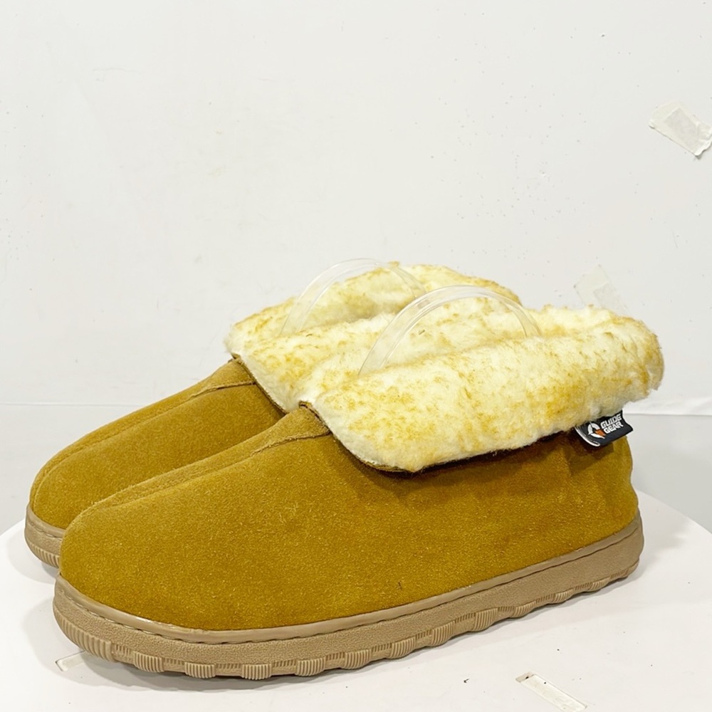 Guide Gear Mens‎ Roll Bootie Genuine Suede Wool Lining Tan Sz 10M Slip On